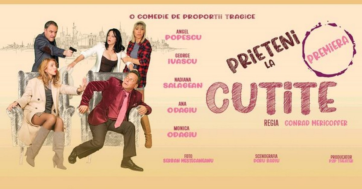 Piesa ,Prieteni la cuțite' vine la Sala Dalles pe 15 septembrie.