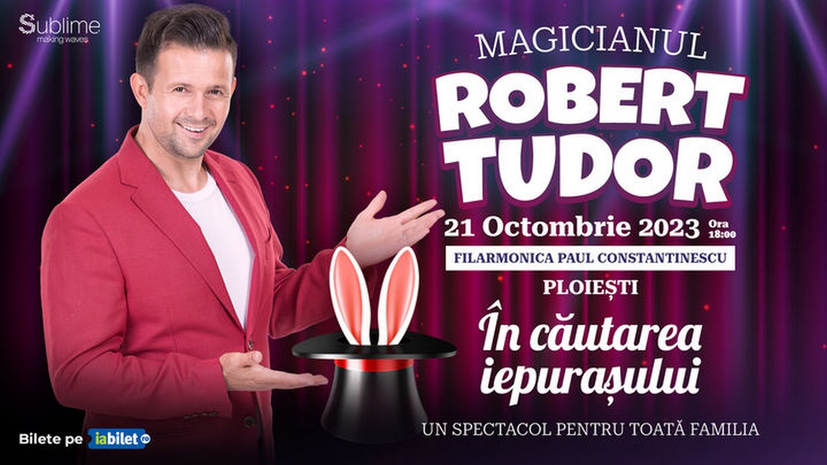 Magicianul Robert Tudor vine cu un spectacol fabulos pentru copii pe 21 octombrie.